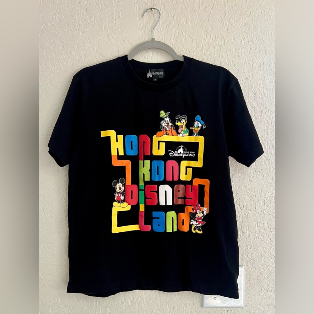 Hong Kong Disneyland Mickey and Friends Shirt Black Size Medium